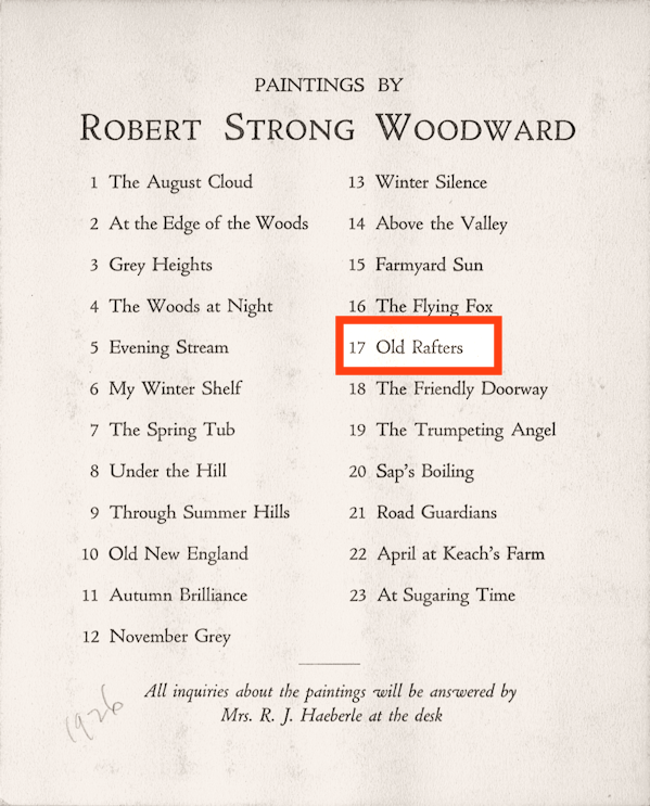 The program card for the 1926 Lyman Exhibit
