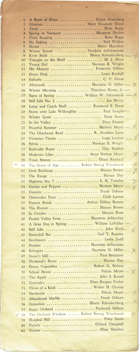 Southern Vermont Artists, Inc., 1940 Exhibition Program