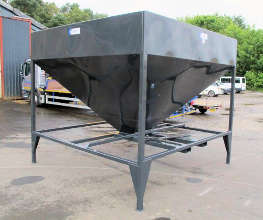 Traditionally shaped grain hopper