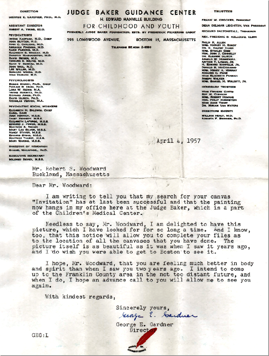 Letter from George Gardner to Woodward