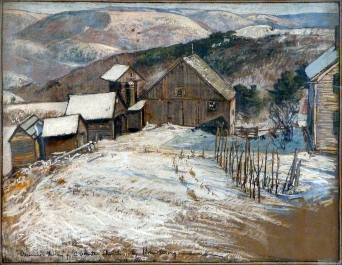 December Farm, A Winter Sketch High Resolution