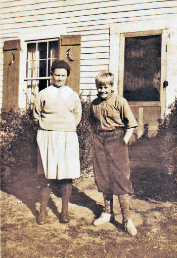 Current owner as a boy on the farm with his sister