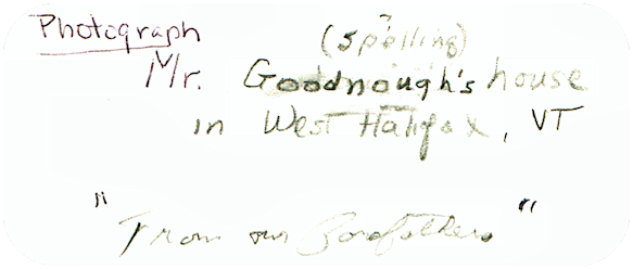 Note on the back of the photo in RSW's hand