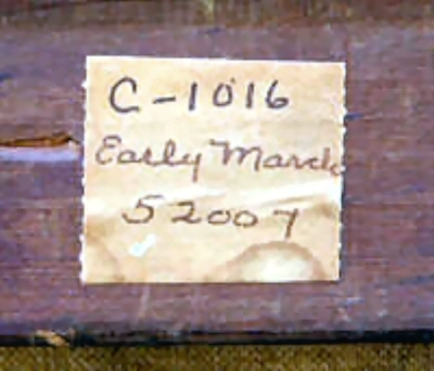 A label on the rear stretcher
