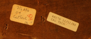 Labels found on the stretcher