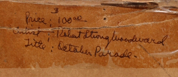 Back of the frame: price, artist & title