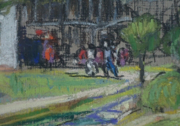A close up of the people in the drawing