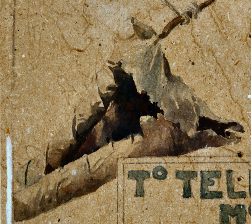 A close up of the leaf from the card