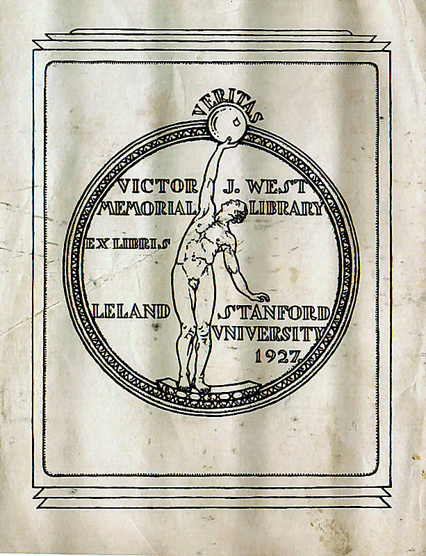 West, Victor J. Bookplate