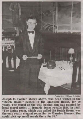 Joseph Poirier, Waiter at the Dutch Room in the Masion House, Greenfield, MA