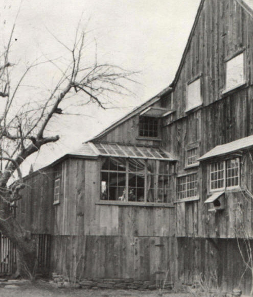A photograph by F. Earl Williams of the North side of the Southwick Studio showing the North window