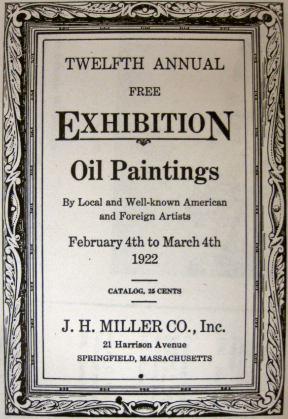 1922 J.H. Miller Gallies Co., Inc. Exhibition Catalog