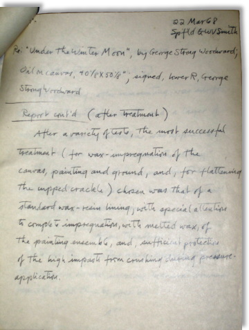 pg 1 of Woodward letter to JH Miller then forwarded to GWV Smith re: Under the Winter Moon