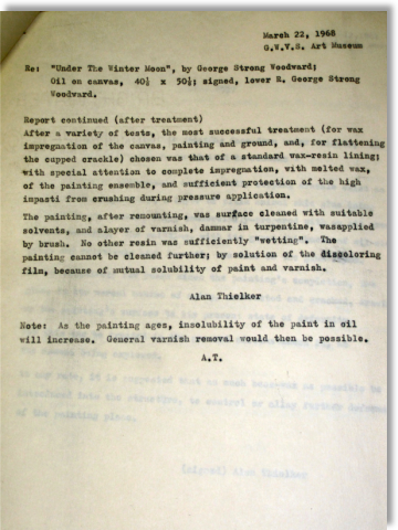 pg 1 of Woodward letter to JH Miller then forwarded to GWV Smith re: Under the Winter Moon