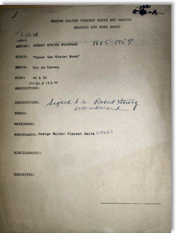 pg 1 of Woodward letter to JH Miller then forwarded to GWV Smith re: Under the Winter Moon