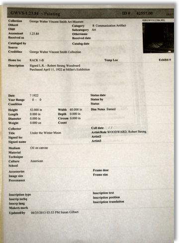 pg 1 of Woodward letter to JH Miller then forwarded to GWV Smith re: Under the Winter Moon