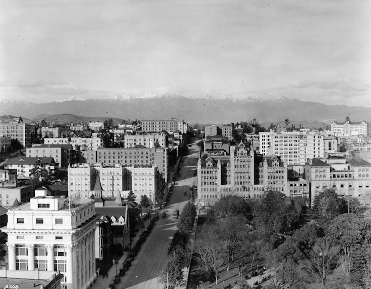 Olive Street from Pershing Square Los Angeles