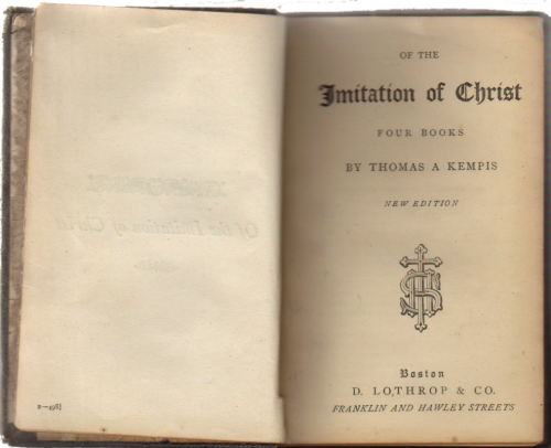  A book in RSW's collection by Thomas à Kempis. 