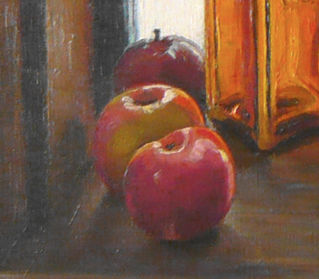 Closeup of apples in Orchard Window 