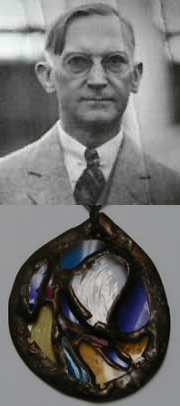 Charles J. Connick and one of his Stained Glass Medallion