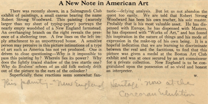 Article in Unity Magazine,  November 21, 1932, about New England Heritage 