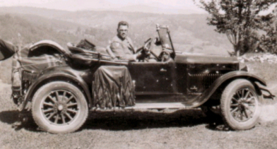Robert Strong Woodward sitting in the 1929 Nash 