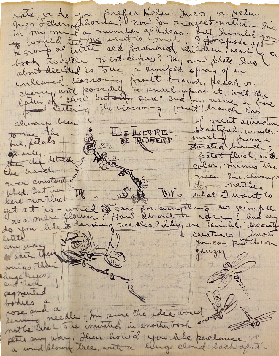 First Page of the letter RSW ask Helen about a bookplate