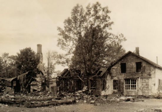 The Hiram Woodward place after the fire. 