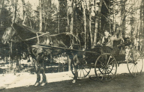  Robert Strong Woodward with his horse and buggy.  