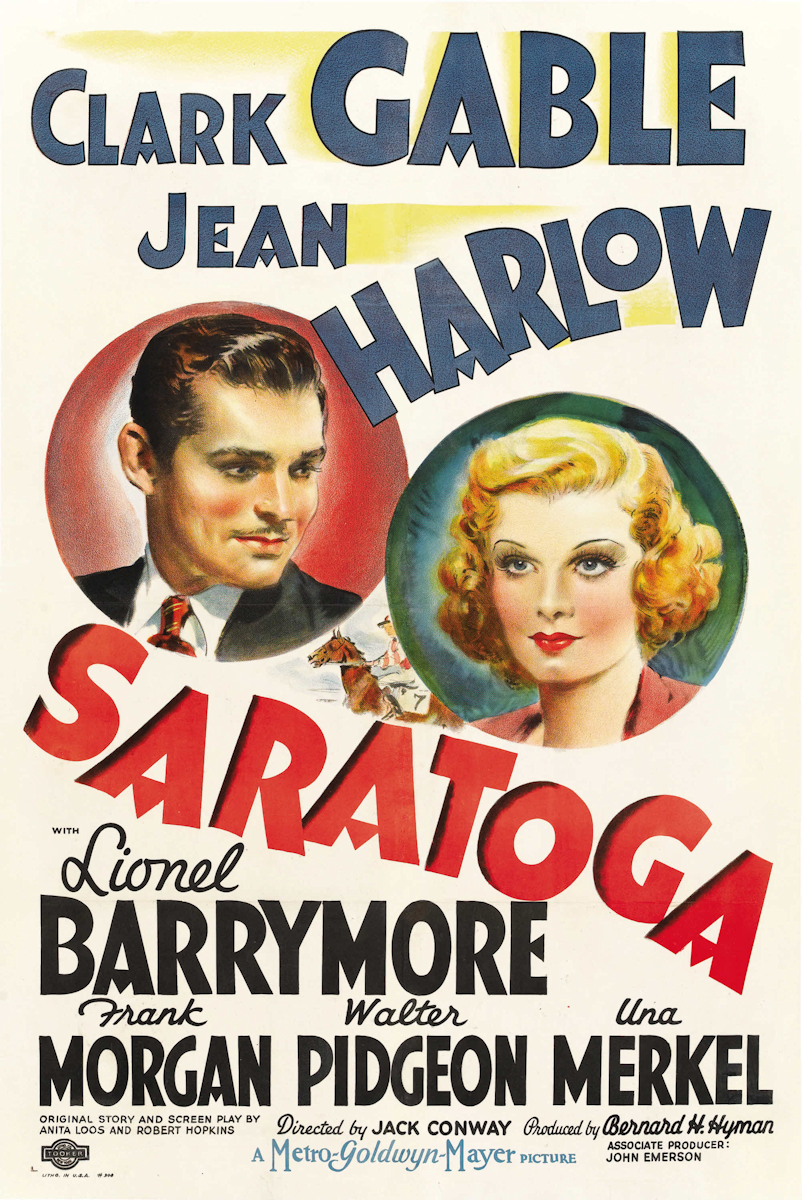 Saratoga movie poster, 1937