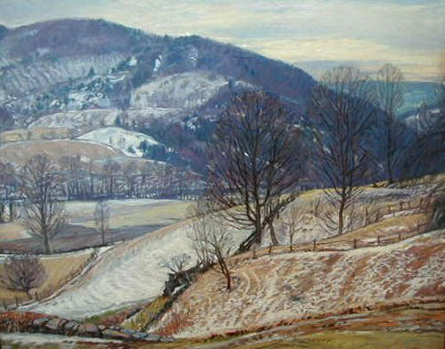 Out The Bedroom Window.  An oil painting by RSW---the view from his bedroom window. 