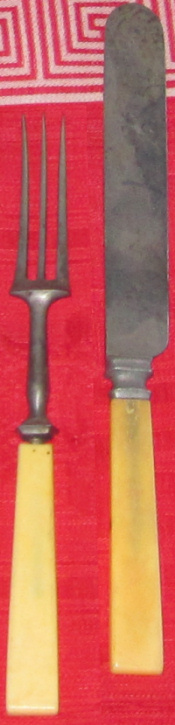  Bone-handled knife and fork 