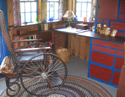  Desk in Southwick Studio where RSW would sit in his wheelchair and write to the servicemen. 