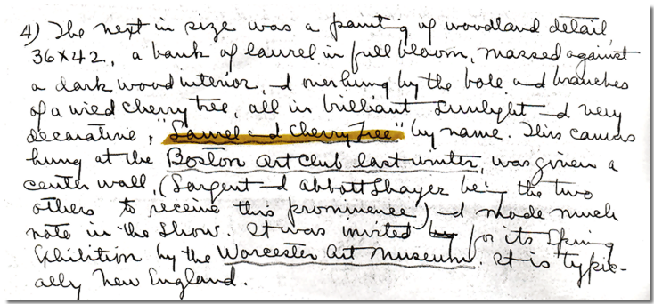 Laurel and Wild Cherry Note