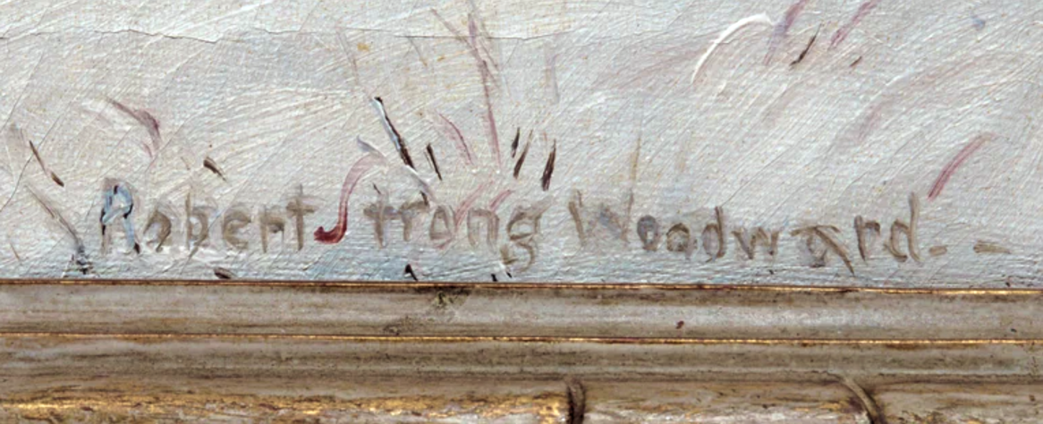 Woodward's signature from the canvas