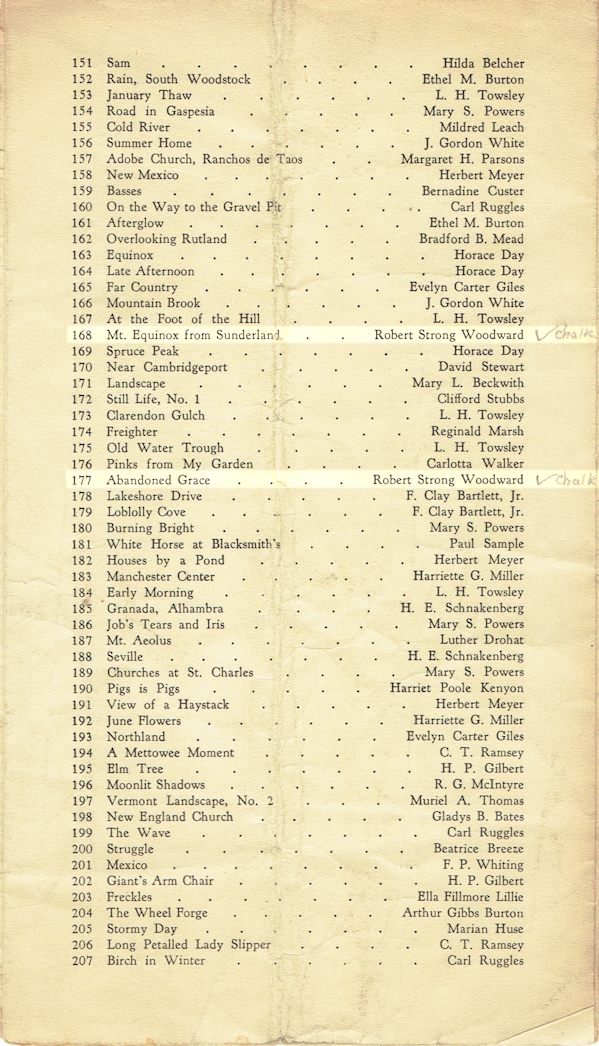 Southern Vermont Artists, Inc., 1935 Exhibition Program