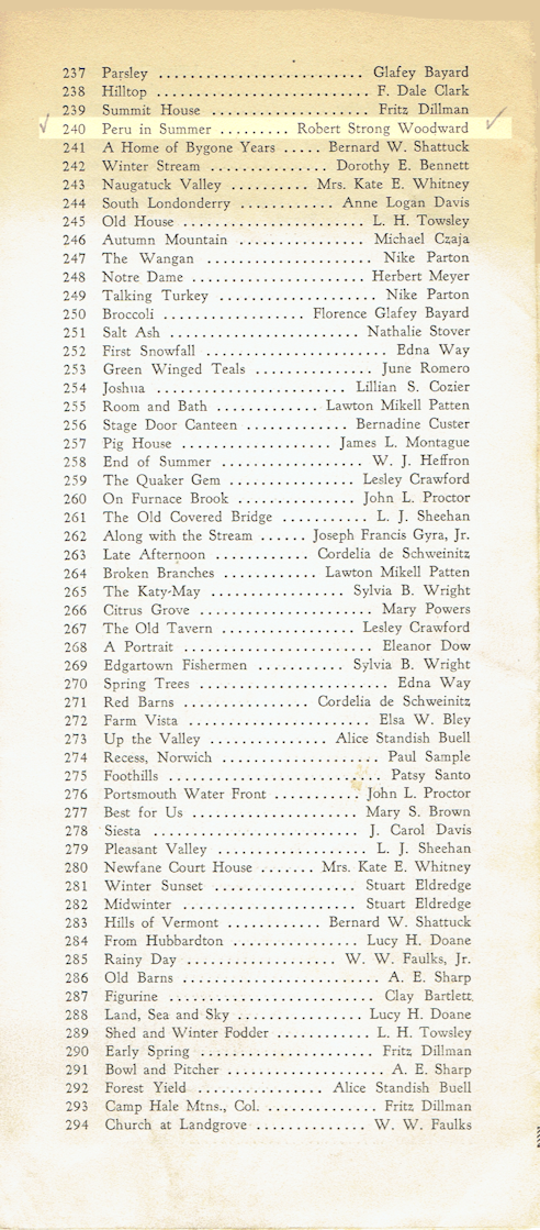 Southern Vermont Artists, Inc., 1946 Exhibition Program