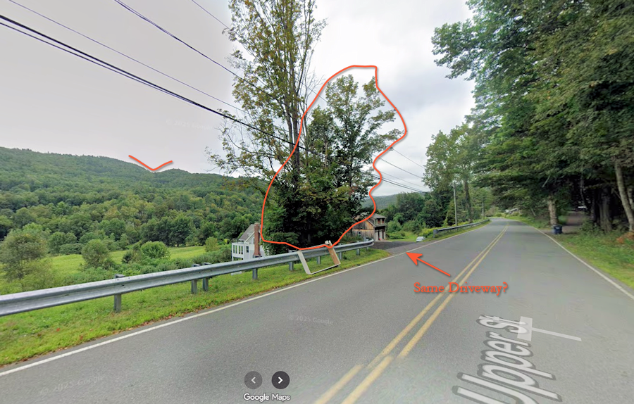 A screen capture from Google Earth of the area