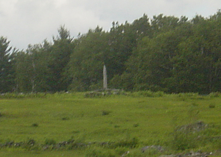 A standing stone obelisk at the Heath Pasture on Burnt Hill 