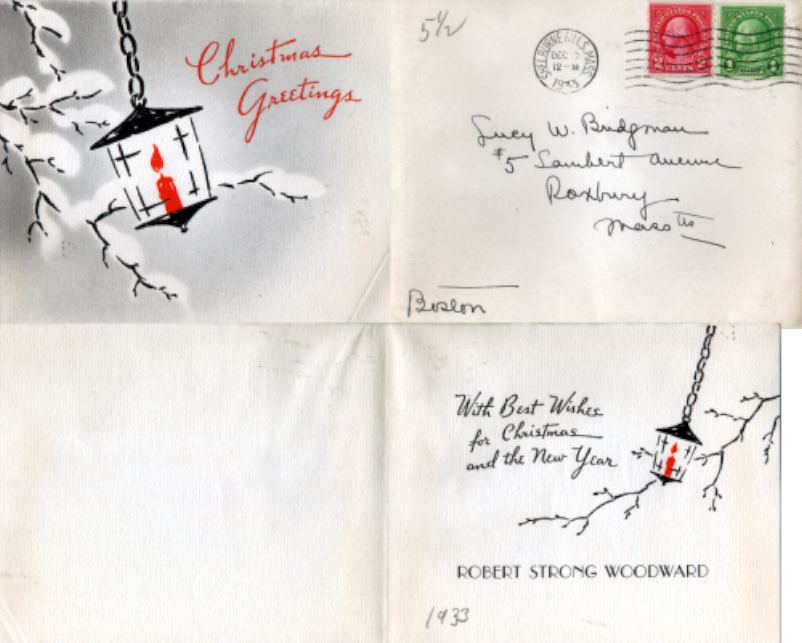 RSW's 1933 Christmas Card to Lucy Bridgman
