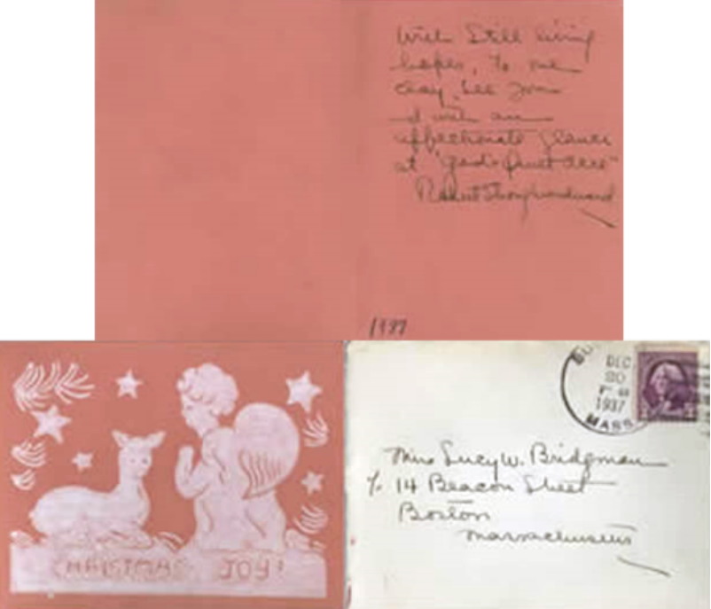 Christmas time Letter to Lucy Bridgman in 1937