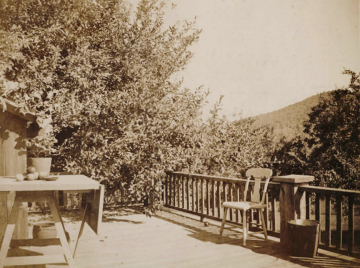 Outside the balcony door in winter